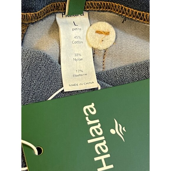 Halara Blue Flared Denim Pant With Stretch Waistband Petite Large - Picture 5 of 5